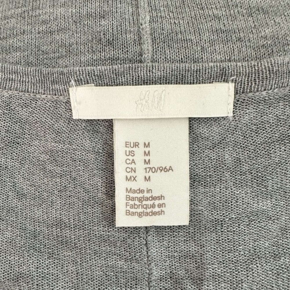 H&M Women's Light Grey Pullover Sweater Size M Crew Neck Drop Shoulder Casual VG - Picture 9 of 10